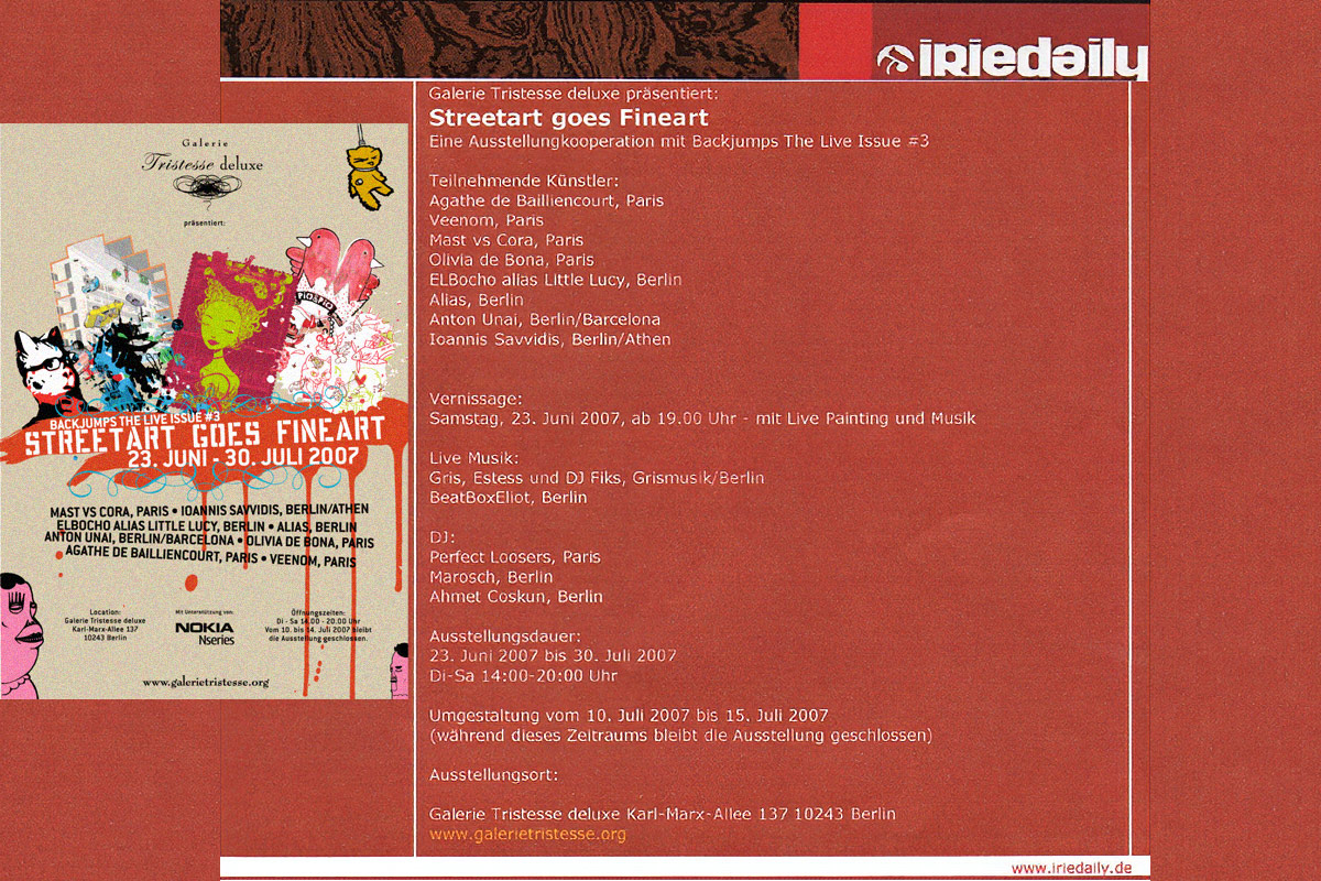 Iriedaily Magazine — Galerie Tristesse Deluxe